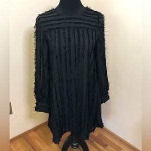 Black Boutique Loveriche Savannah 7’s Shift Dress with Fringe Detail